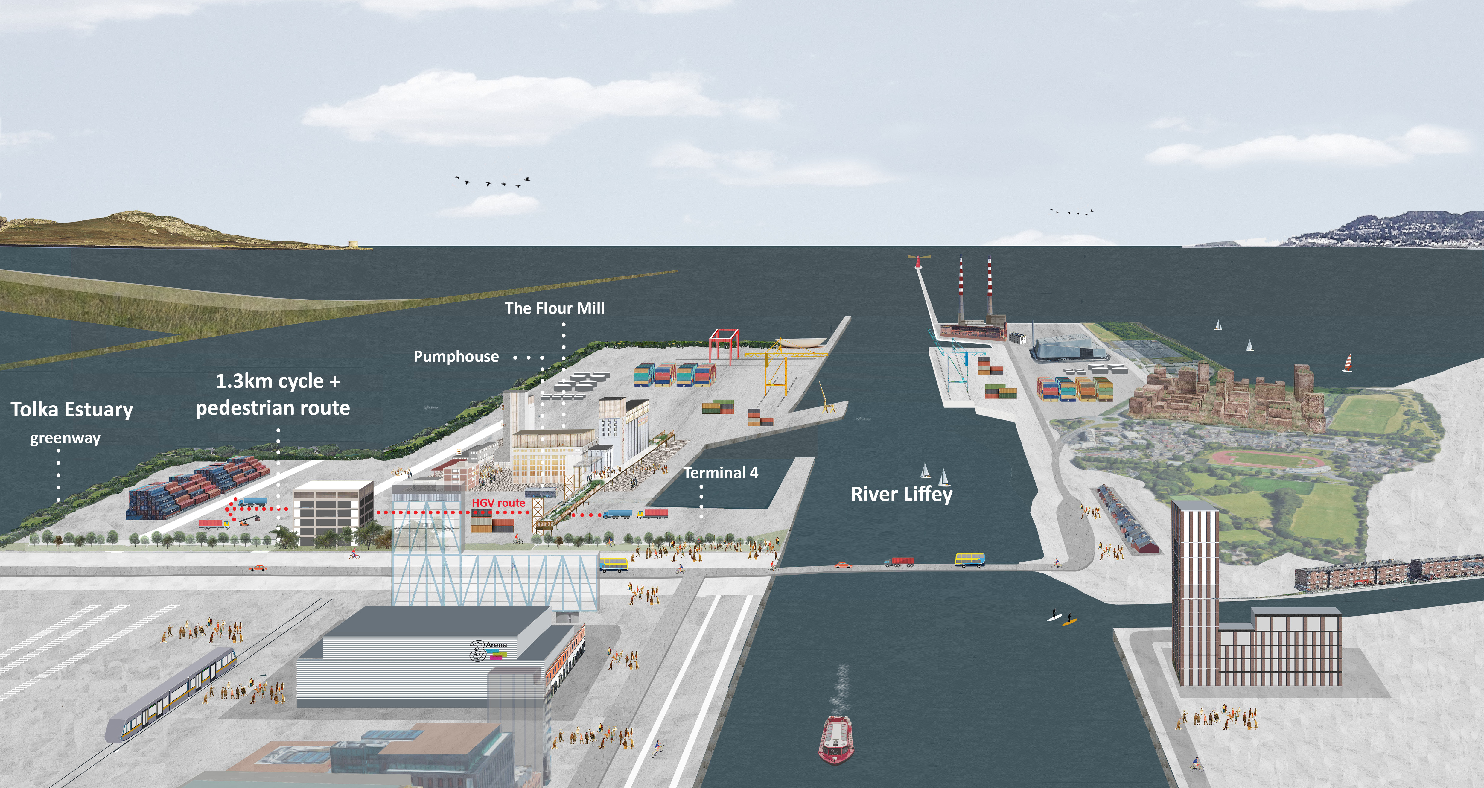 Dublin Port Company appoints Grafton Architects to create new cycle and pedestrian route to join the River Liffey to the Tolka Estuary