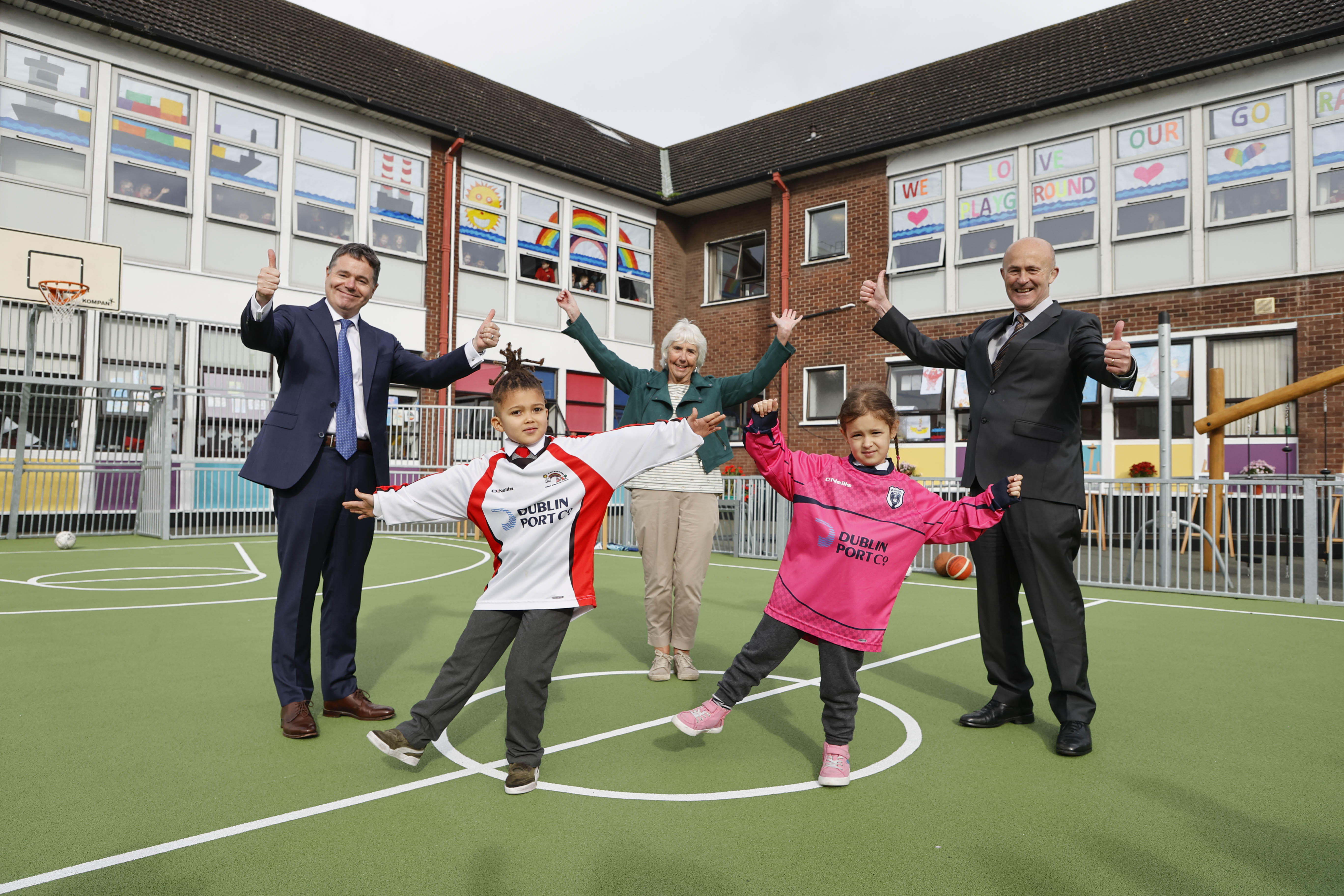 Minister for Finance, Paschal Donohoe, T.D. opens new playground at St.  Joseph’s Co-ed. Primary School, East Wall