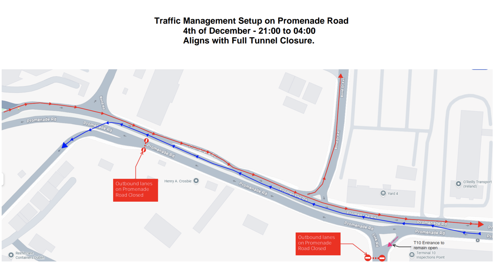 Promenade Road Closures December 2025